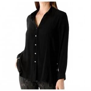 NEW LISETTE molly 28" blouse with side buttons in black